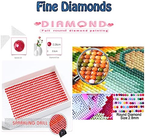 Dijamantni setovi za odrasle, cvjetovi trešnje Diamond Art Kids početnik DIY 5D boja po brojevima,