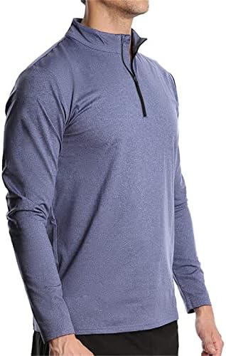 Muški atletski tromjesečje dugih rukava Zip pulover vrhovi čvrste boje brzo suho trčanje s vještinom Twirts Top