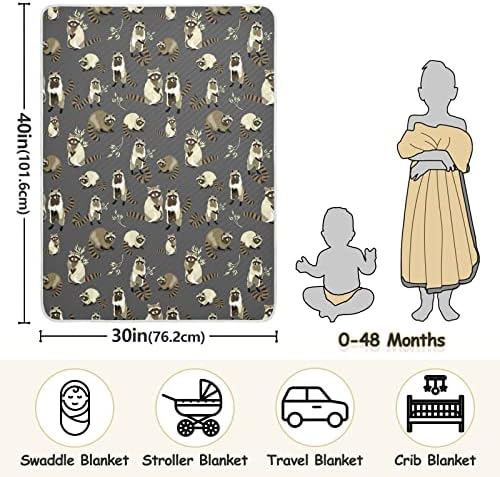 Swaddle pokrivač rakuna pamučna pokrivačica za dojenčad, primanje pokrivača, lagana mekana prekrivačica