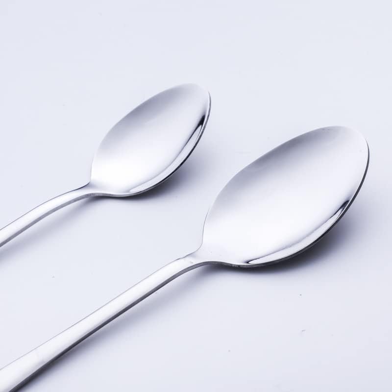 Kašika od 6 komada od nehrđajućeg čelika, 8-uzovi srebrne kašike, kašike od nehrđajućeg čelika, pogodne za jedenju supu, pogodnu za svakodnevnu upotrebu metalne kašike