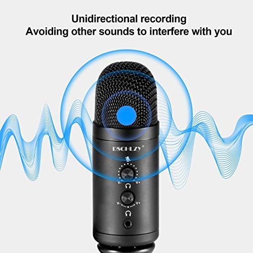 FONSAWA USB kondenzatorski mikrofon Podcast PC mikrofon: vokalno snimanje Streaming Mic Studio profesionalni komplet za praćenje nulte latencije za pjevanje Skype Gaming glas YouTube sa postoljem za stativ
