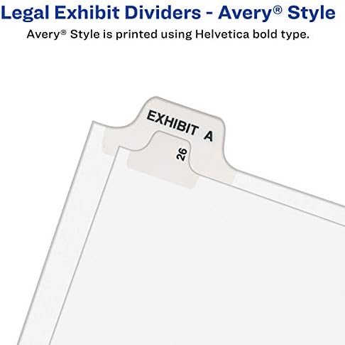 Avery Side Tab Legal Index Exhibit Dividers, Tab Title 1 Pakovanje Od 25 Komada