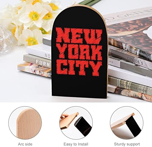 New York City Bookends dekorativni Print Drvo završava knjiga za police paket 1 par