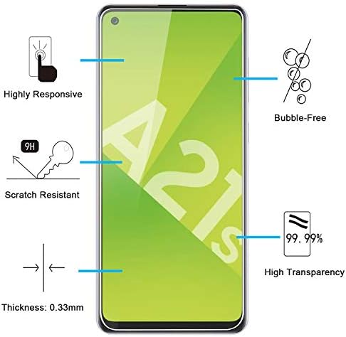 NEW'C [3 Pack] dizajniran za kaljeno staklo za zaštitu ekrana Samsung Galaxy A21s, Ultra otporno na futrolu
