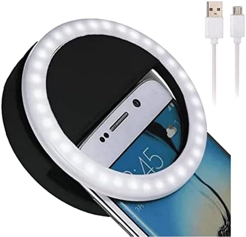 KAMINE Rechargeable Selfie Clip-On Flash Ring Light za iPhone Samsung Ipad i druge pametne telefone, i-Deal