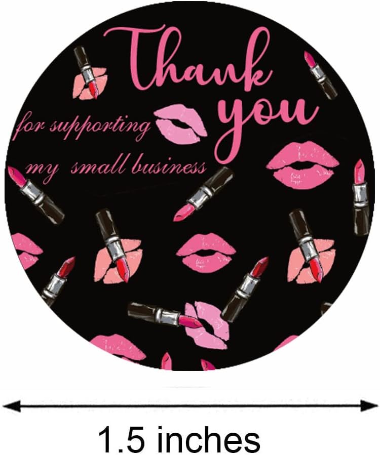 Hvala vam što podržavate moju naljepnicu za mala preduzeća 1,5 inča ružičasto ljubljenje Hvala etikete