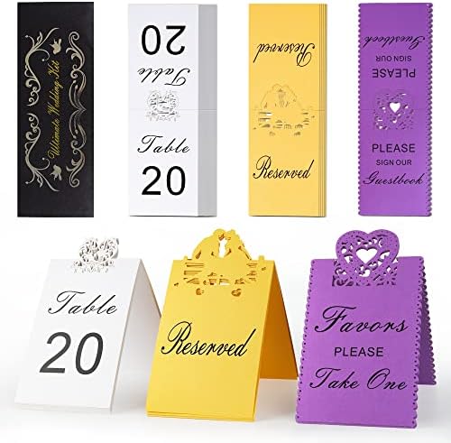 Luxury Wedding Table Place Cards-1-20 Wedding Table Numbers, 4 Wedding Table Signs & 5 Reserved Cards - 29 dvostrano 4x6 fold table Cards savršen za svadbu prijem