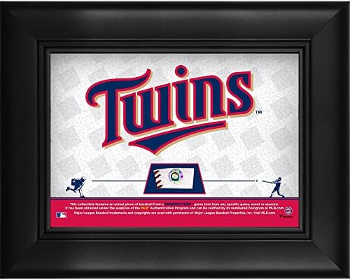 Twins Minnesota Blizanci su uokvireni 5 X 7 retro stilskih kola sa komadom bejzbol-bajzbola - MLB igre rabljeni bejzbol kolaži