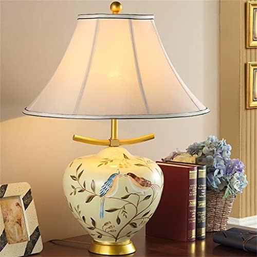 Uxzdx ručno oslikana kreativna kineska keramička tkanina E27 zatabilna stolna svjetiljka za