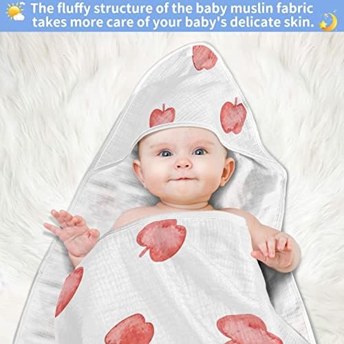 VVFelixl baby ručnik sa kapuljačom crvene akvarelne ploče apsorbiraju ručnike za bebe pamučni mekani