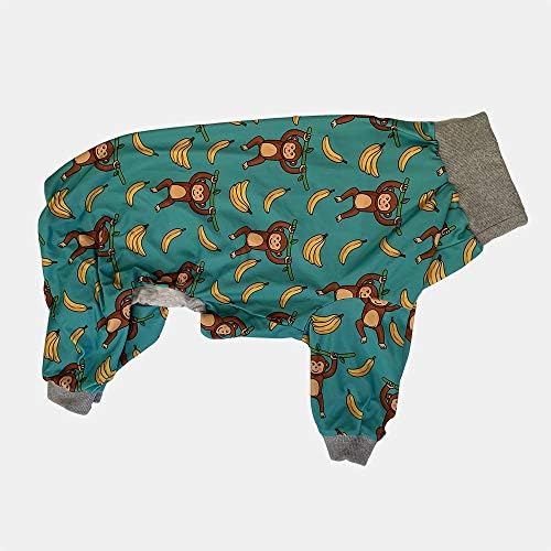 Zub i med Pitbull Pijamas / Monkey Banana Print Dog Onesie Kombinezon Potpuno pokriće Lagani pulover PAS PJS