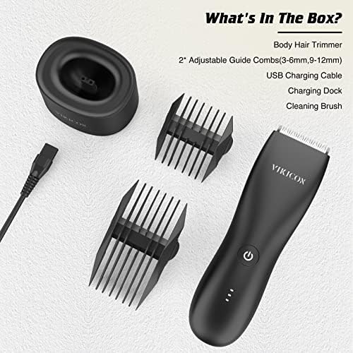 VIKICON električni trimer za kosu sa preponama: kuglični brijač & frizer za tijelo za muškarce vodootporne