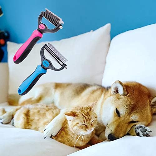 JASWELL Pet Grooming Tool-2 Sided undercoat Rake za pse & amp; mačke-siguran i efikasan Dematting češalj za prostirke & amp;Tangles uklanjanje-nema više gadan osipanje ili Flying Hair