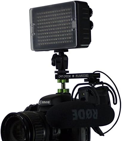 4-inčni produžni nosač hladne cipele - dvostrani nosač Blica kamere sa D-Flashner adapterom Cam Caddie-Crna / Zelena