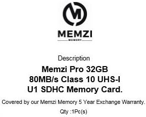 MEMZI PRO 32GB Klasa 10 80MB/s SDHC memorijska kartica za Panasonic Lumix DMC-GX80, DMC-GX80C, DMC-GX80H, DMC-GX80K, DMC-GX80K2, DMC-Gx80w digitalne kamere