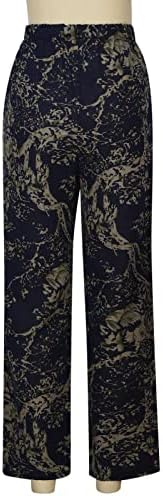 Ženske harem hlače, visoko struk joga elastične boho pantalone Baggy posteljina široke noge Padžama pantalone Palazzo s džepovima