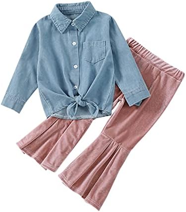 KAGAYD Baby Girl odjeća za djecu dijete djevojčice Dugi rukav čvrsta košulja kaput vrhovi Velutum baklje 3-6 mjeseci odjeća za dječake ljeto