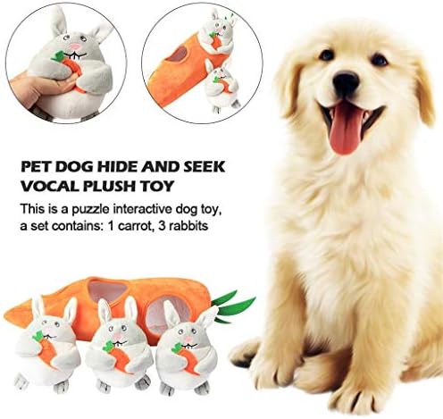 Fegoclt kućne igračke za pse plišana mrkva Burrw Doll Squaky igračke zečice lutka skriva i tražite vokalnu interaktivnu postavljenu igračku za male srednje pse