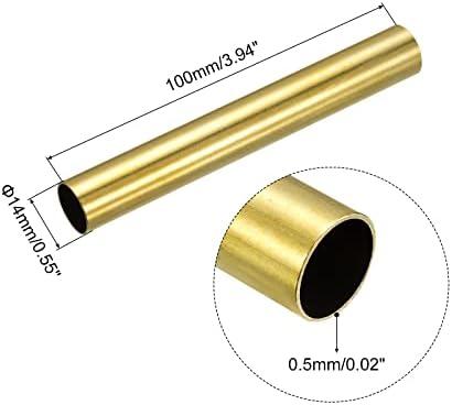 Uxcell mesingana cijev, 9mm od 1 mm debljina zida 100 mm Dužina cijevi cijev za industriju, DIY