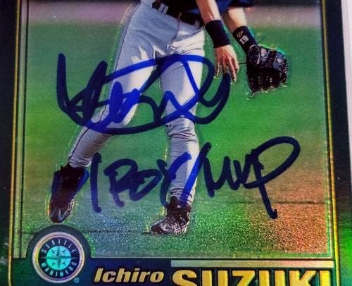 Ichiro Suzuki AUTOGREGED 2001 TOPPS Chrome Trgovano retrofractor Rookie Card T266 Seattle