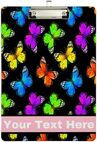 Šareni leptiri personalizirani međuspremnik prilagođeno ime akrilne klipne ploče A4 veličine