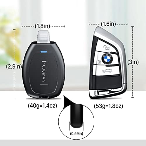 Huaeng (prenosiva punjač sa 2 paketa za iPhone 14 12 8 6, vazduhoplovci, 1600mAh mini hitni ultrakofleksni