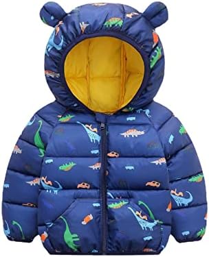 Nagub zimska djeca djeca topli kaputi dugi rukav crtani uzorak kapuljača sa zatvaračem za toplu jaknu zagrijani