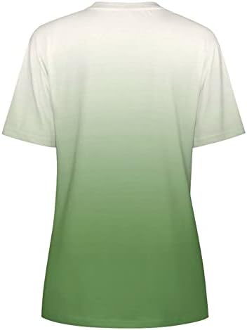 Dnevne košulje u St. Patricks za žene Casual Lucky Clover Print bluza za bluzu kratkih rukava