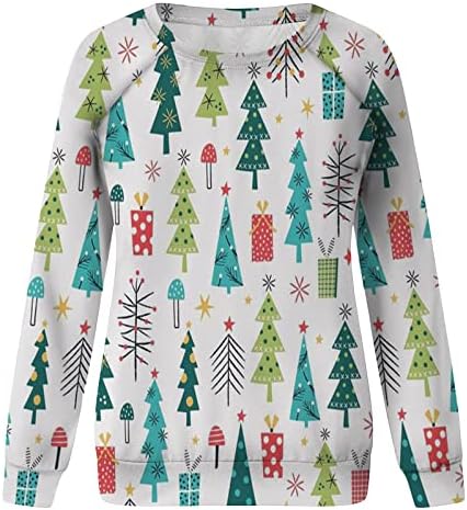 Xiaojmake ženske božićne majice Top smiješno snježno pahuljice snjegovični škak za praznike 3D Aktivni ulični sportski bluze