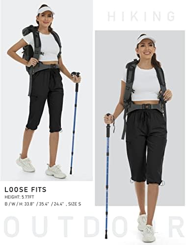 MoFiz ženske Kapri lake pantalone za planinarenje, brze suhe vodootporne vanjske atletske Ležerne