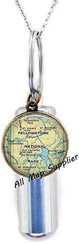 AllMapsupplier modna kremacija urna ogrlica na nacionalnom parku Yellowstone Nacionalni park Karta kremacija urna ogrlica, Yellowstone Map kremacija urna ogrlica, Yellowstone Map urn, karta nakit, a0071