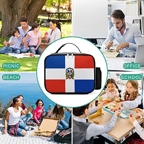 Zastava Dominika torba za ručak izolovana kutija za ručak višekratna torba za ručak za Kancelarijska