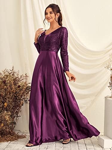 Ženska haljina Sequin Decor mrežica mreža Satin matural haljina Ženska haljina