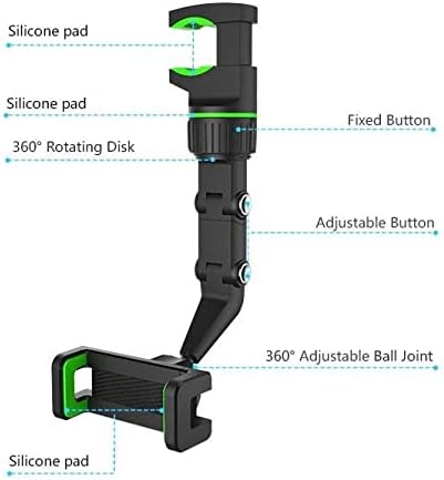 BoxWave nosač za automobil kompatibilan sa Infinix Note 11i - retrovizor za automobil, podesivi GPS nosač za automobil za retrovizor za Infinix Note 11i-Jet Black