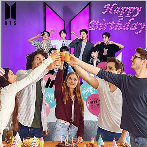 BTS dekoracija za rođendanske zabave, BTS Bangtan Boys Party Photo Backdrop 5 x 3 FT i 24 kom