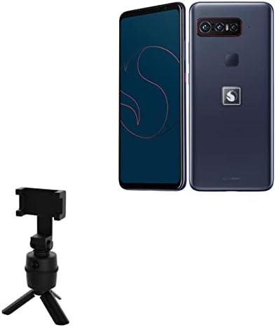 Boxwave stalak i nosač kompatibilan sa ASUS pametnim telefonom za Snapdragon Insajdere - PivotTrack Selfie stalak, nosač okretnog Postolja za praćenje lica za ASUS pametni telefon za Snapdragon Insiders-Jet Black
