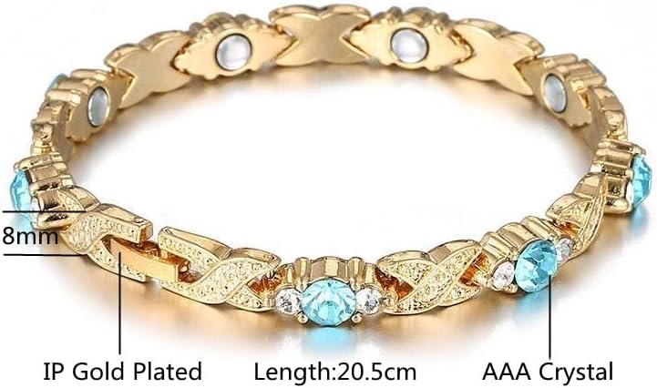 THA & LAM-CRYSTAL X-u obliku X-u obliku zdravlja Energy Magnetic Gold-pozlaćeni nakit u boji Novogodišnji poklon - AL4426-multi-srebrna