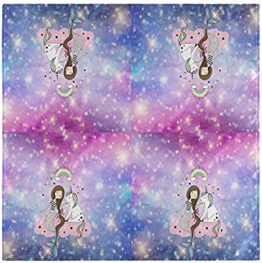 ALAZA Rainbow Unicorn Mermaid Girl platnene salvete salvete za večeru Set od 4, stolne salvete za višekratnu upotrebu periva poliesterska tkanina za koktel party holiday Wedding Home Decorative