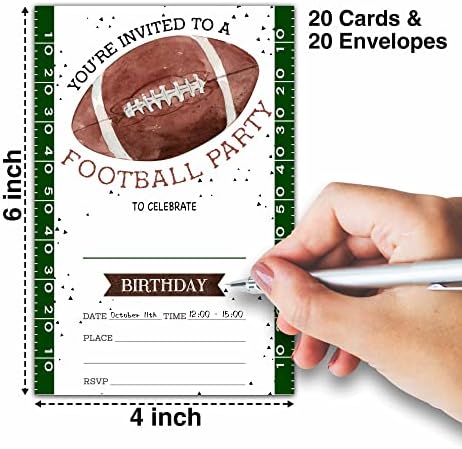 Fudbal 1. rođendani pozivnice za rođendanu, 20 pozivnica sa 20 koverti, dečji pribor za ukrašavanje dekora za dečake - A10