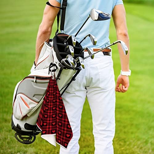 Crveni ljubavni ručnik za golf plejf za golf torbe sa isječkom za muškarce i žene Golf dodaci za zabavne golf poklone za golf golf kuglice za čišćenje ručnika