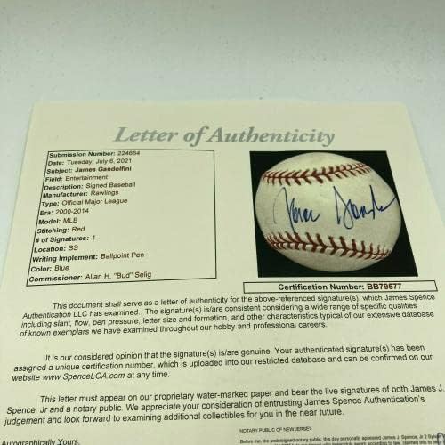 James Gandolfini Tony Soprano potpisao je bajzbol glavne lige sa JSA COA - autogramiranim bejzbolama