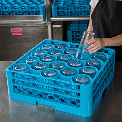 Carlisle FoodService proizvodi RW20-114 OptiClean Newave polipropilen stakleni stalak sa 20 odjeljaka sa 2 ekstendera, 19-3/4 Dužina x 19-3 / 4 Širina x 7,12 visina, plava