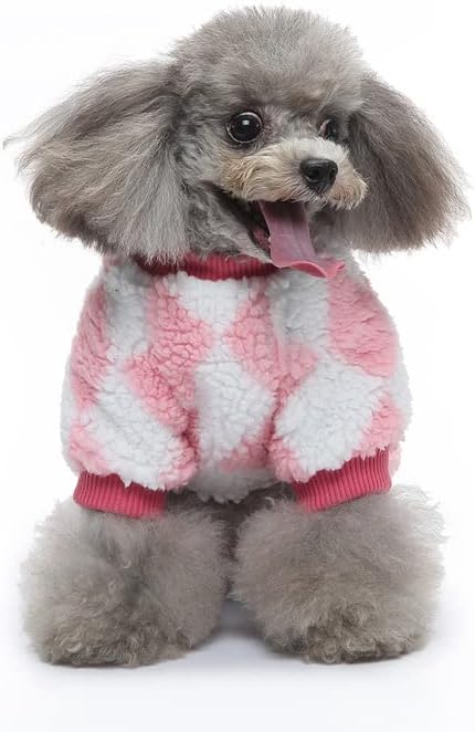 Petvins Padams za male srednjeg pse, kostir coral fleece, zimski kostim za šteneta mačka, ružičasta i bijela