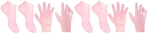 Healeved silikonske rukavice 2sets kože, žene ispucale kože ruke ponovno vlaži kućne rukavice & amp;rukavice za čarape rukavice uklanjanje brige suha ljepota grubo za uklanjanje stopala stopala muškarci hidratantne čarape