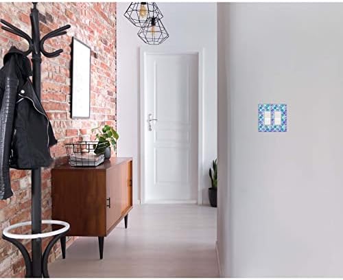 UANVAHA MERMAID SCALES Outlet pokriva kućni dekor 2 banda Zidna ploča akvarel dugine Vage Girl ljubičasta Light prekidač za svjetlo Zatvoreni zid umjetnost