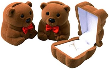 Naimo 2pcs Velvet Mini medvjed prikaz kutija zvona na privjesak naušnica kutije za pohranu kutija za pohranu poklon kutija za prijedlog za angažman vjenčanje