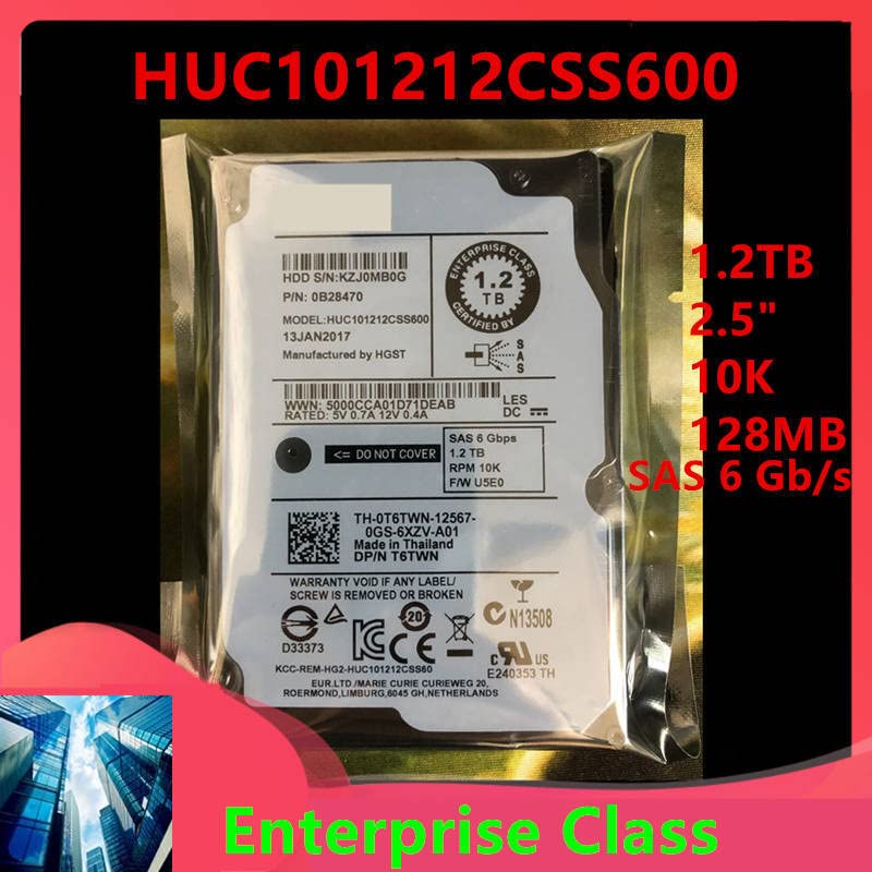 HDD za 1,2TB 2,5 10K 128MB SAS 6 GB / S za interni HDD za HDD Enterprise Class za HUC101212CSS600 0T6TWN