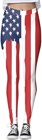 Američka zastava Patriotsko nogavica Ženska visoka struka Sjedinjene Američke Države Pantalone za zastavu udobne