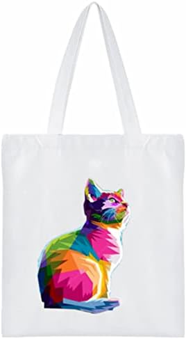 Platnena torba, slatka torba za kupovinu za mačke, torba za višekratnu upotrebu za svakodnevnu kupovinu u školi