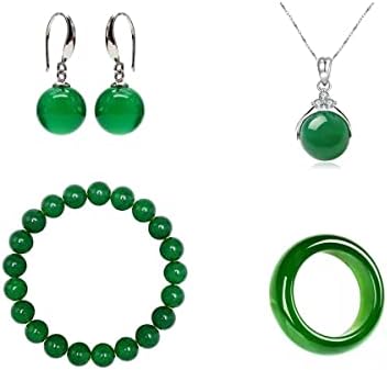 Mifynn Jade prsten za žene šareni prirodni smaragdni prsten prosječne veličine 7,5